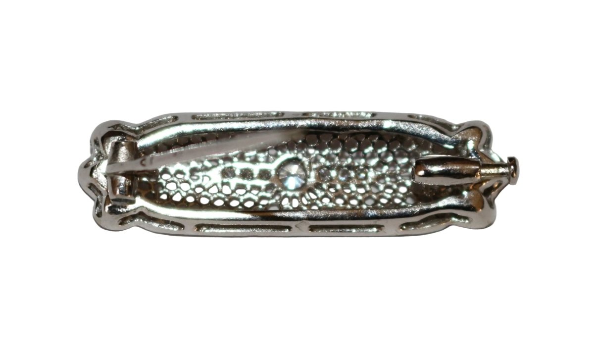 Broche Barrette en or blanc et diamants - Castafiore