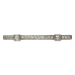 Broche Barrette en or blanc et diamants - Castafiore