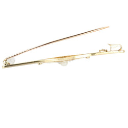 Broche Barrette en or blanc, or jaune, perle et diamants - Castafiore