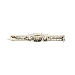 Broche Barrette en or blanc, perle et diamants - Castafiore