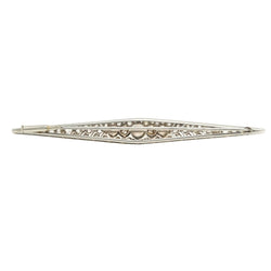 Broche Barrette en or blanc, perles et diamants - Castafiore