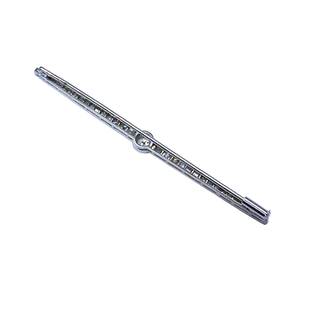 Broche Barrette en or blanc, platine et diamants - Castafiore