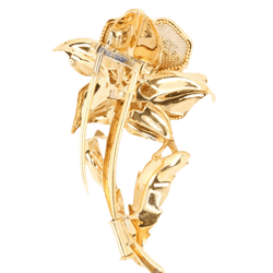 Broche Barrette en or jaune, émeraudes, saphirs, rubis et diamants - Castafiore