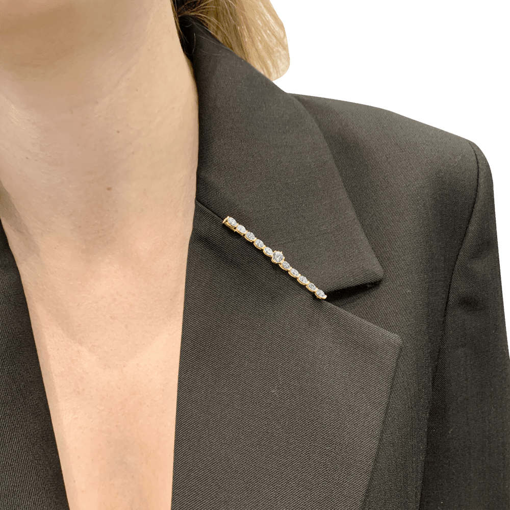Brooch-Barrette yellow gold and diamonds.