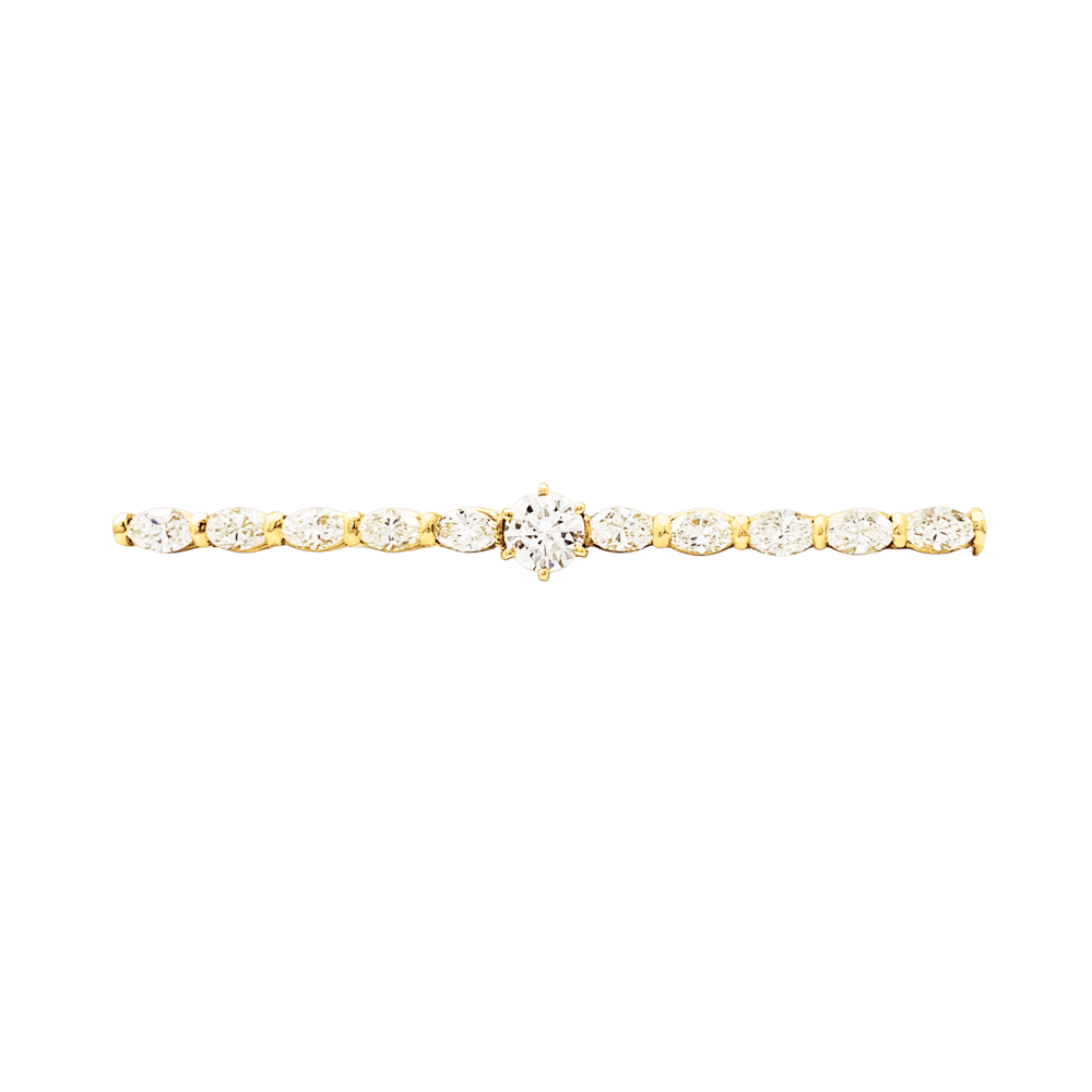 Brooch-Barrette yellow gold and diamonds.