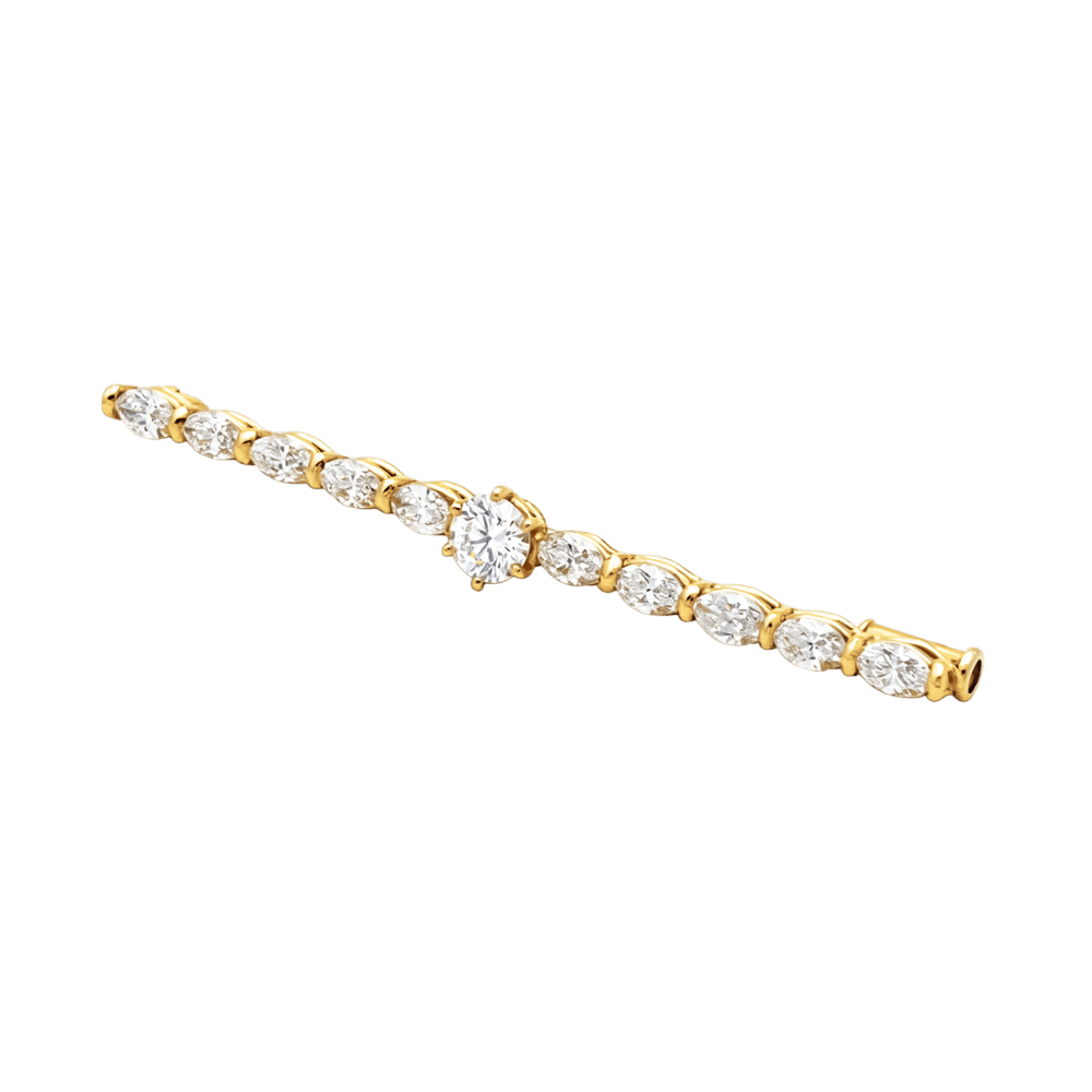 Brooch-Barrette yellow gold and diamonds.