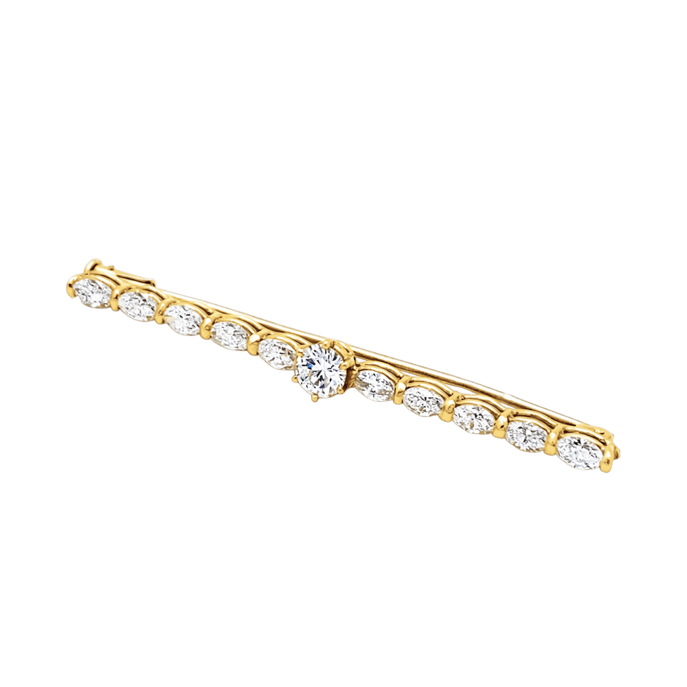 Brooch-Barrette yellow gold and diamonds.