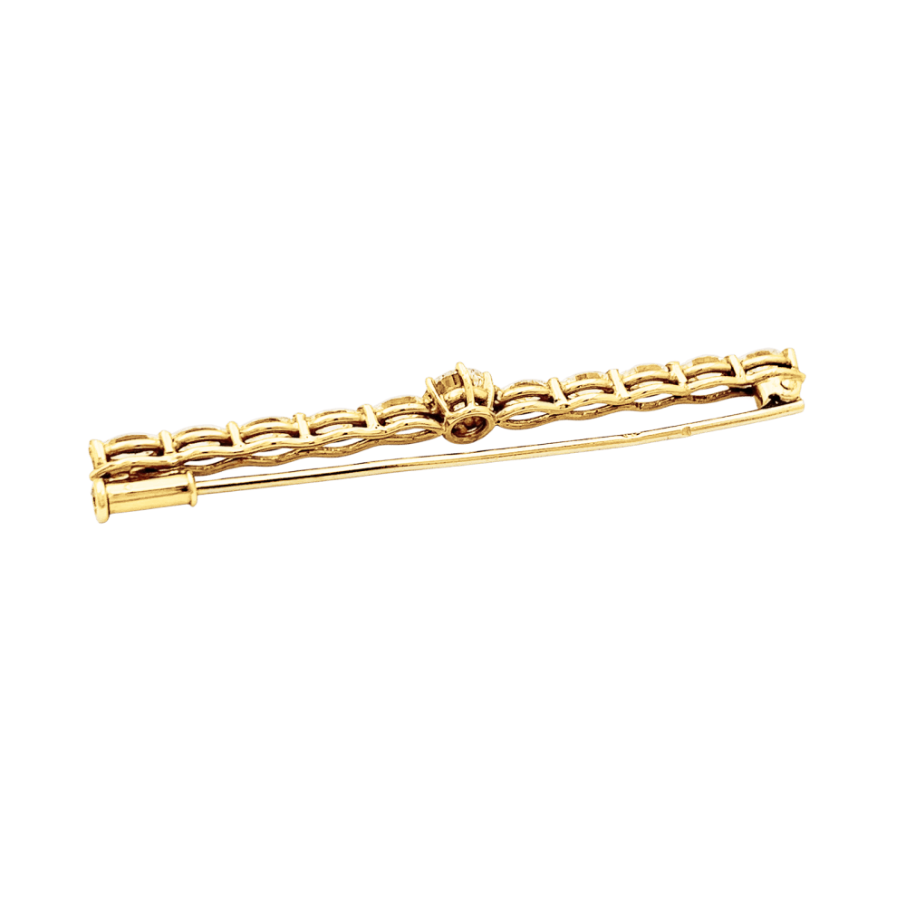 Brooch-Barrette yellow gold and diamonds.