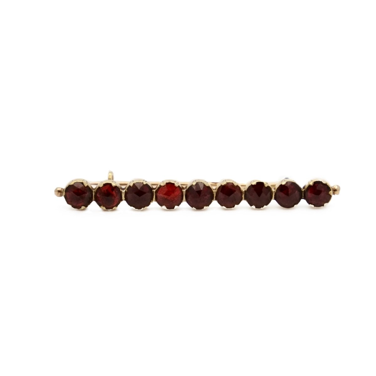 Broche Barrette en or jaune et grenats almandins - Castafiore