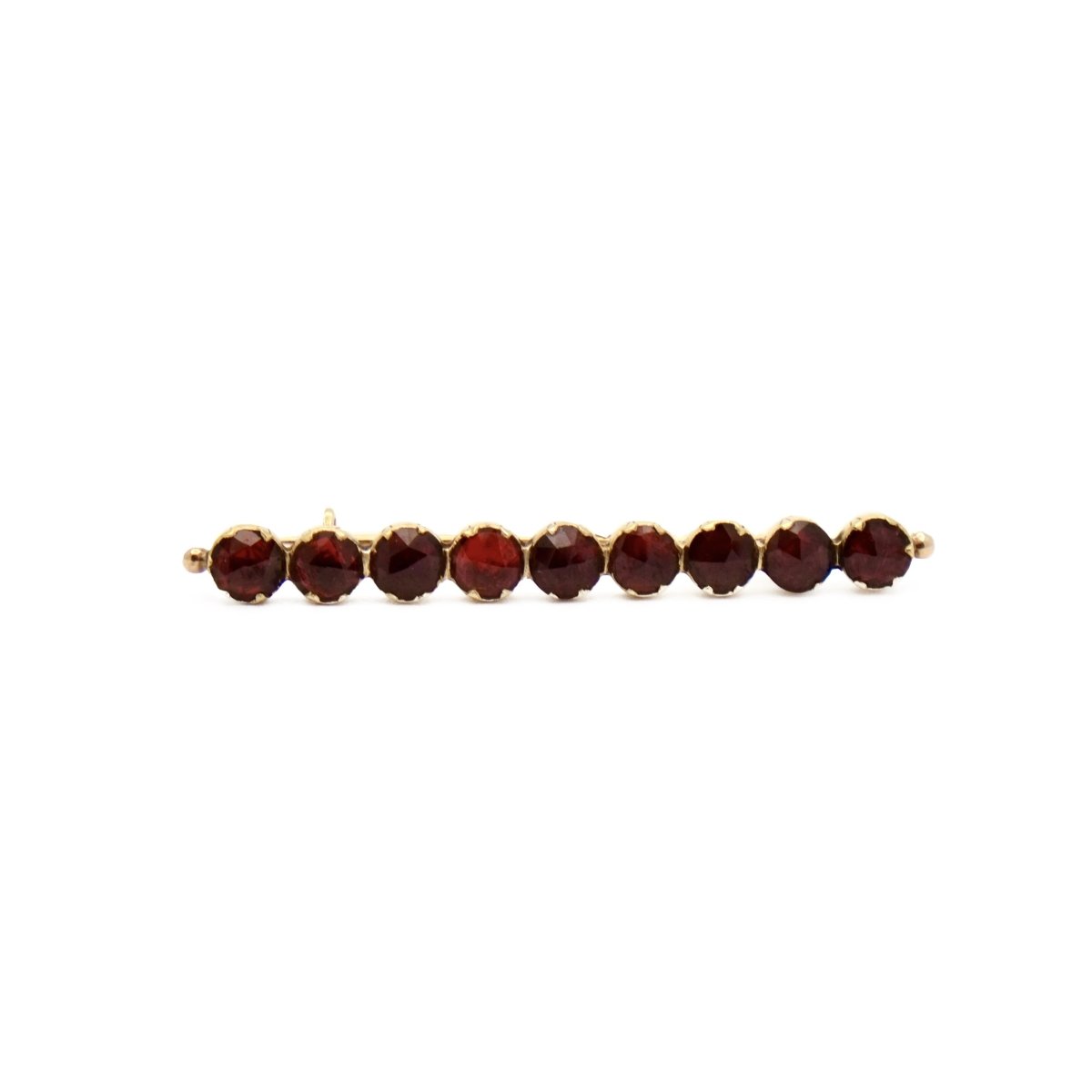 Broche Barrette en or jaune et grenats almandins - Castafiore