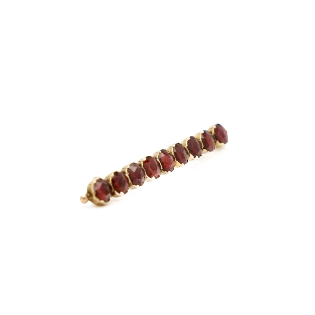 Broche Barrette en or jaune et grenats almandins - Castafiore