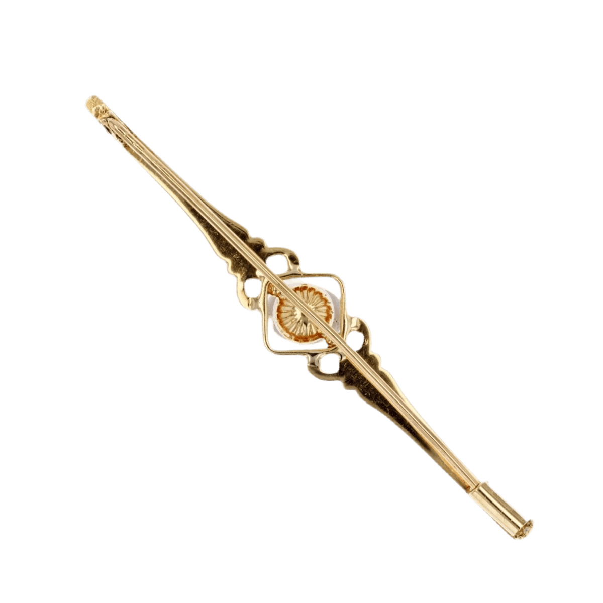 Broche Barrette en or jaune et perle - Castafiore