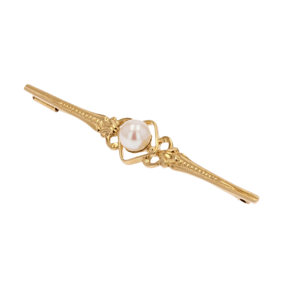 Broche Barrette en or jaune et perle - Castafiore