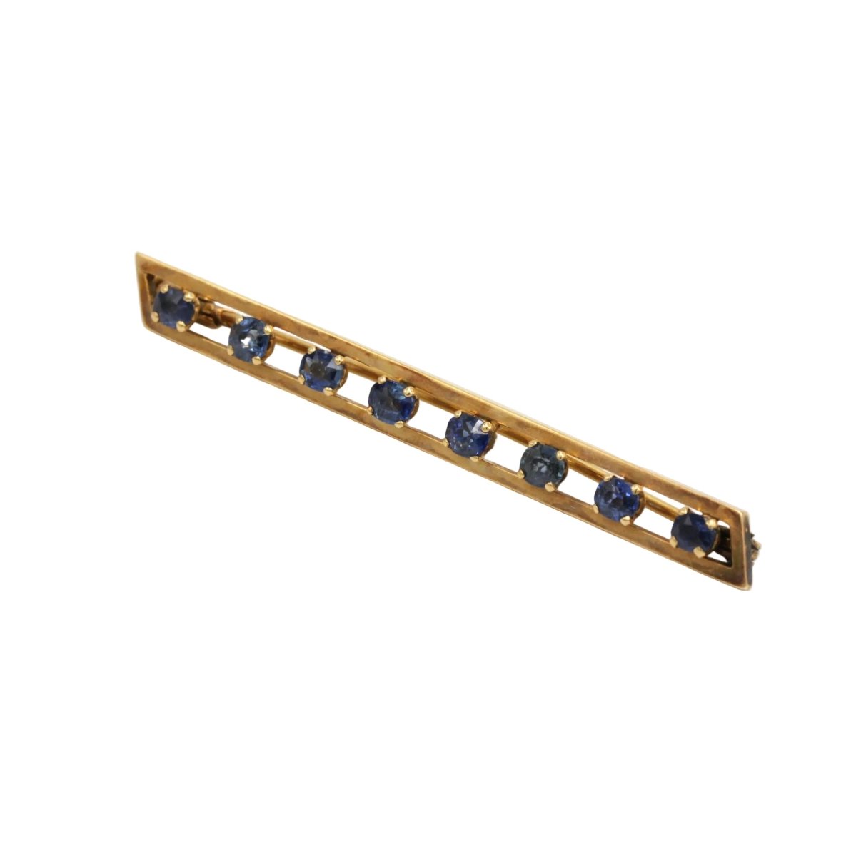 Broche Barrette en or jaune et saphirs - Castafiore