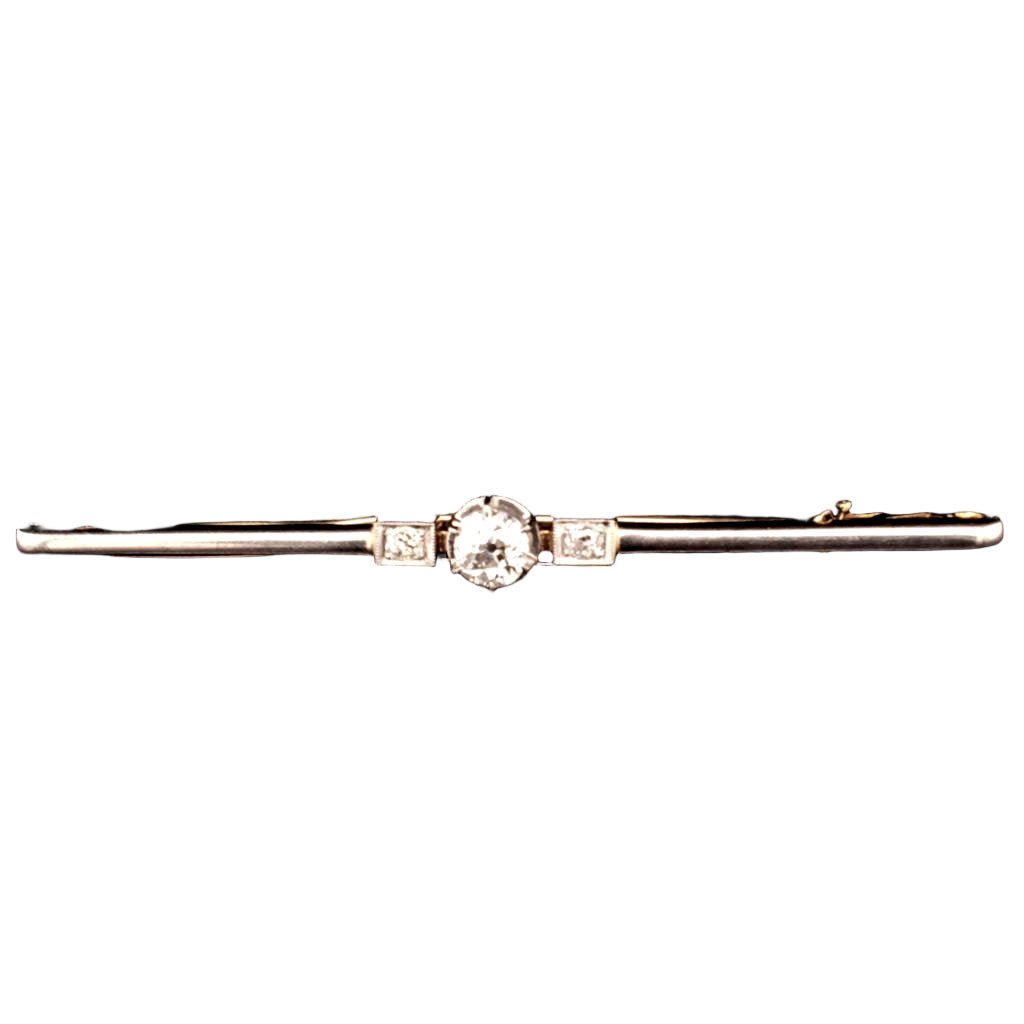 Broche Barrette en or jaune, or blanc, et diamants - Castafiore