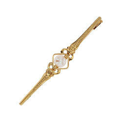 Broche barrette en or jaune perle de culture - Castafiore