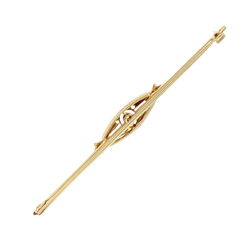 Broche Barrette en or jaune, perle, émail et diamants - Castafiore