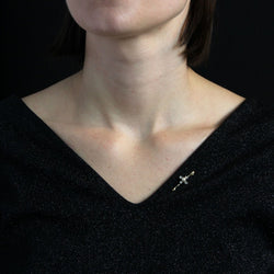 Broche barrette en or jaune perle et diamants - Castafiore