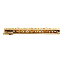 Broche Barrette en or jaune, perles et diamants - Castafiore