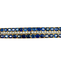 Broche Barrette en or jaune, perles et saphirs - Castafiore