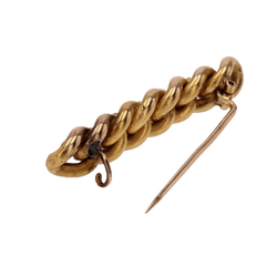 Broche Barrette en or jaune, perles et turquoise - Castafiore