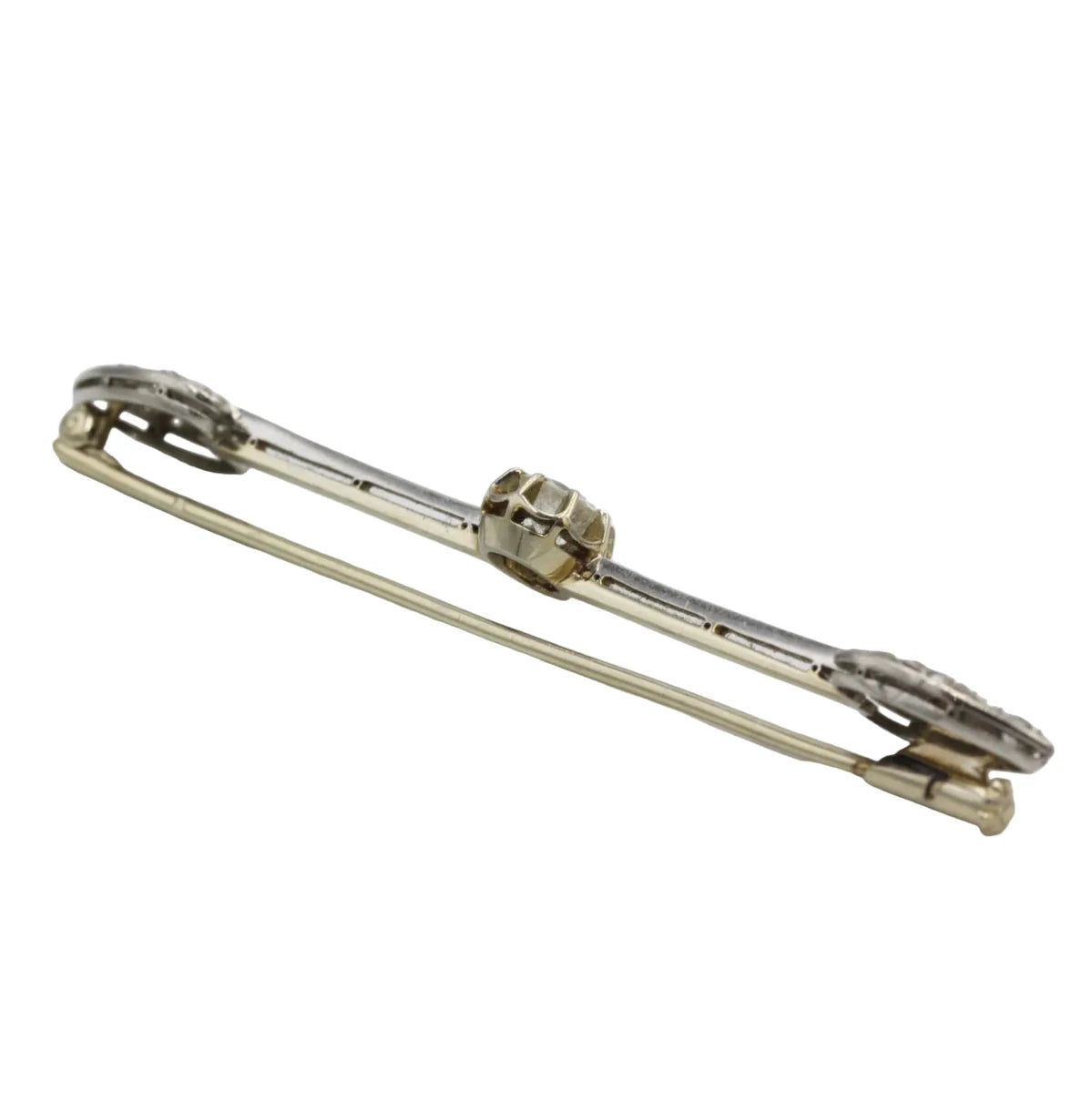 Broche Barrette en or jaune, platine et diamants - Castafiore