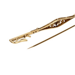 Broche Barrette en or jaune, platine et diamants - Castafiore