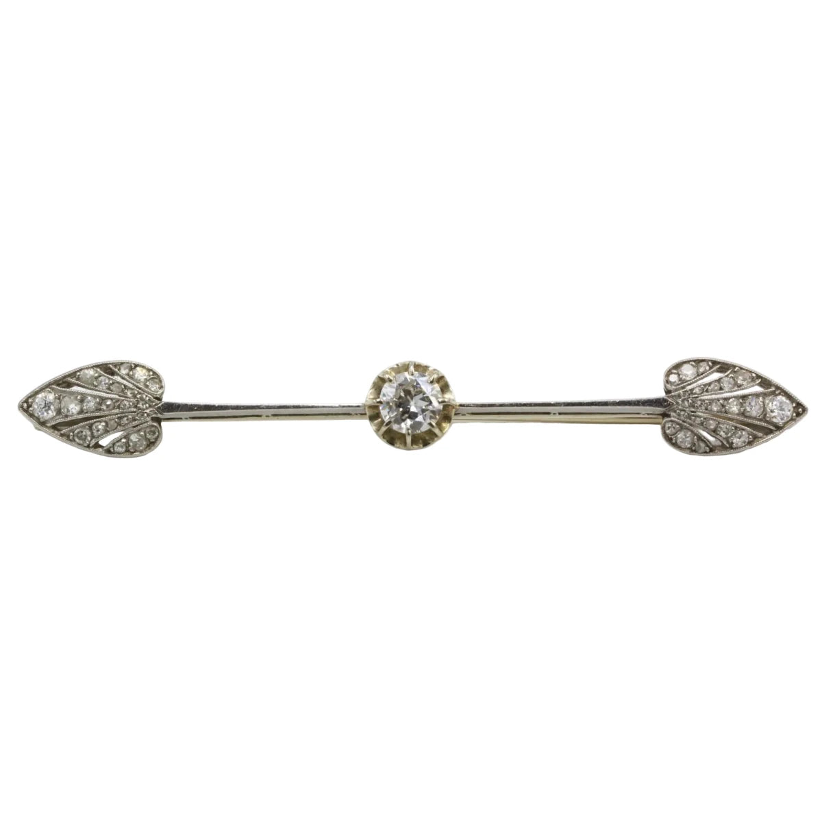 Broche Barrette en or jaune, platine et diamants - Castafiore