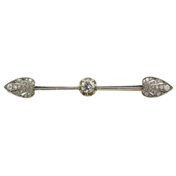 Broche Barrette en or jaune, platine et diamants - Castafiore