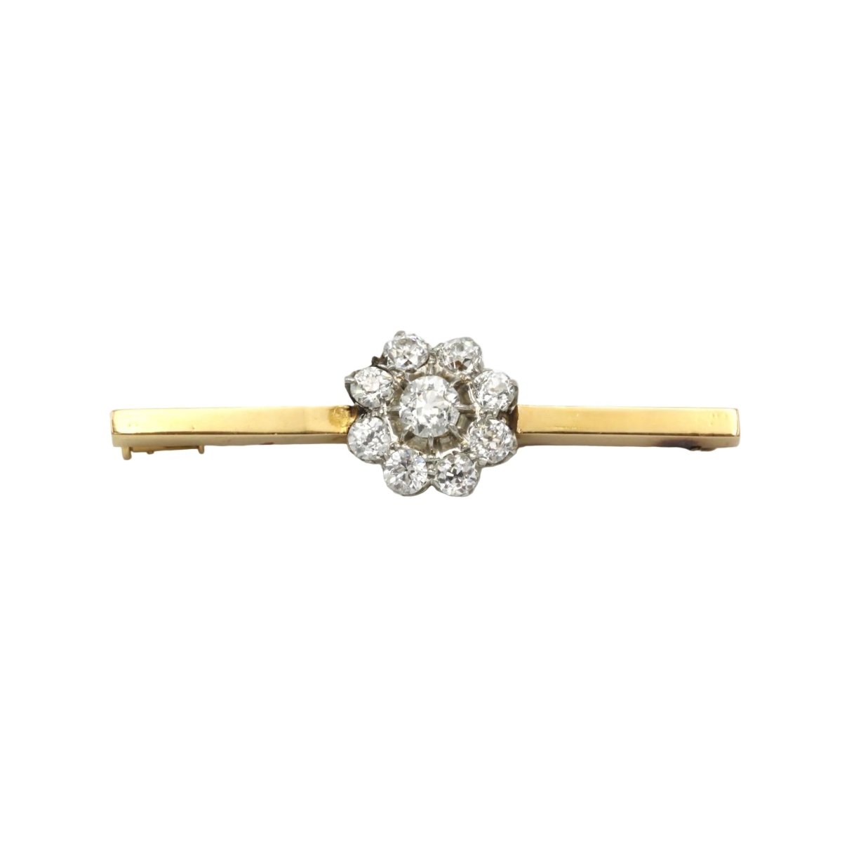 Broche Barrette en or jaune, platine et diamants - Castafiore