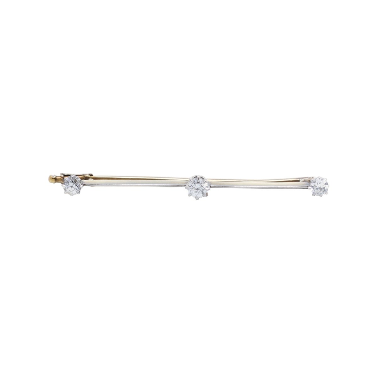 Broche Barrette en or jaune, platine, et Diamants - Castafiore