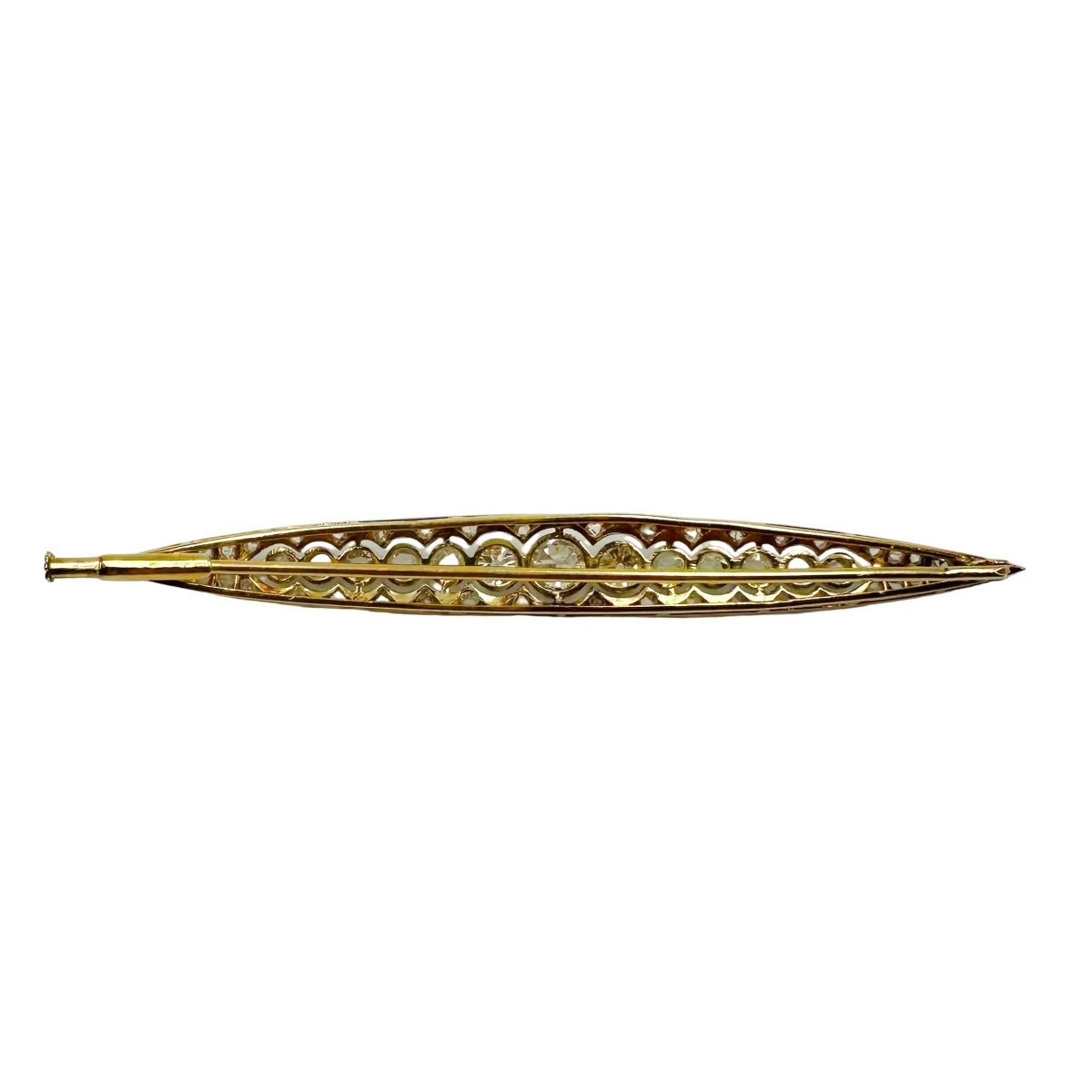 Broche Barrette en or jaune, platine et diamants - Castafiore