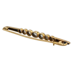 Broche Barrette en or jaune, platine et diamants - Castafiore