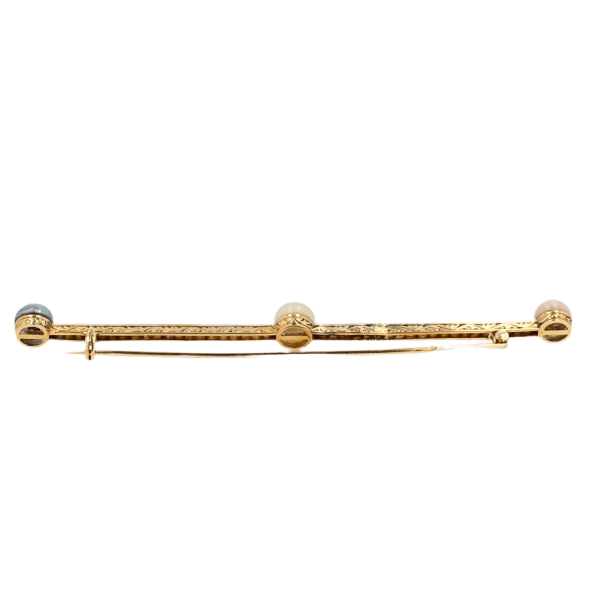 Broche Barrette en or jaune, platine, perles et diamants - Castafiore