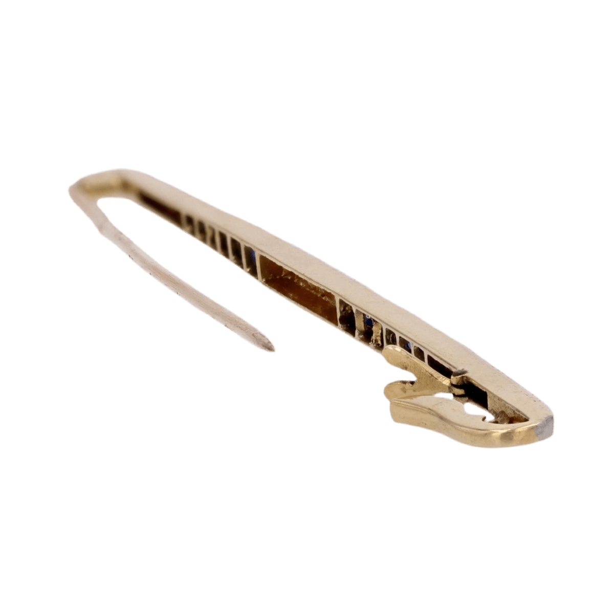 Broche Barrette en or jaune, platine, saphirs et diamants - Castafiore