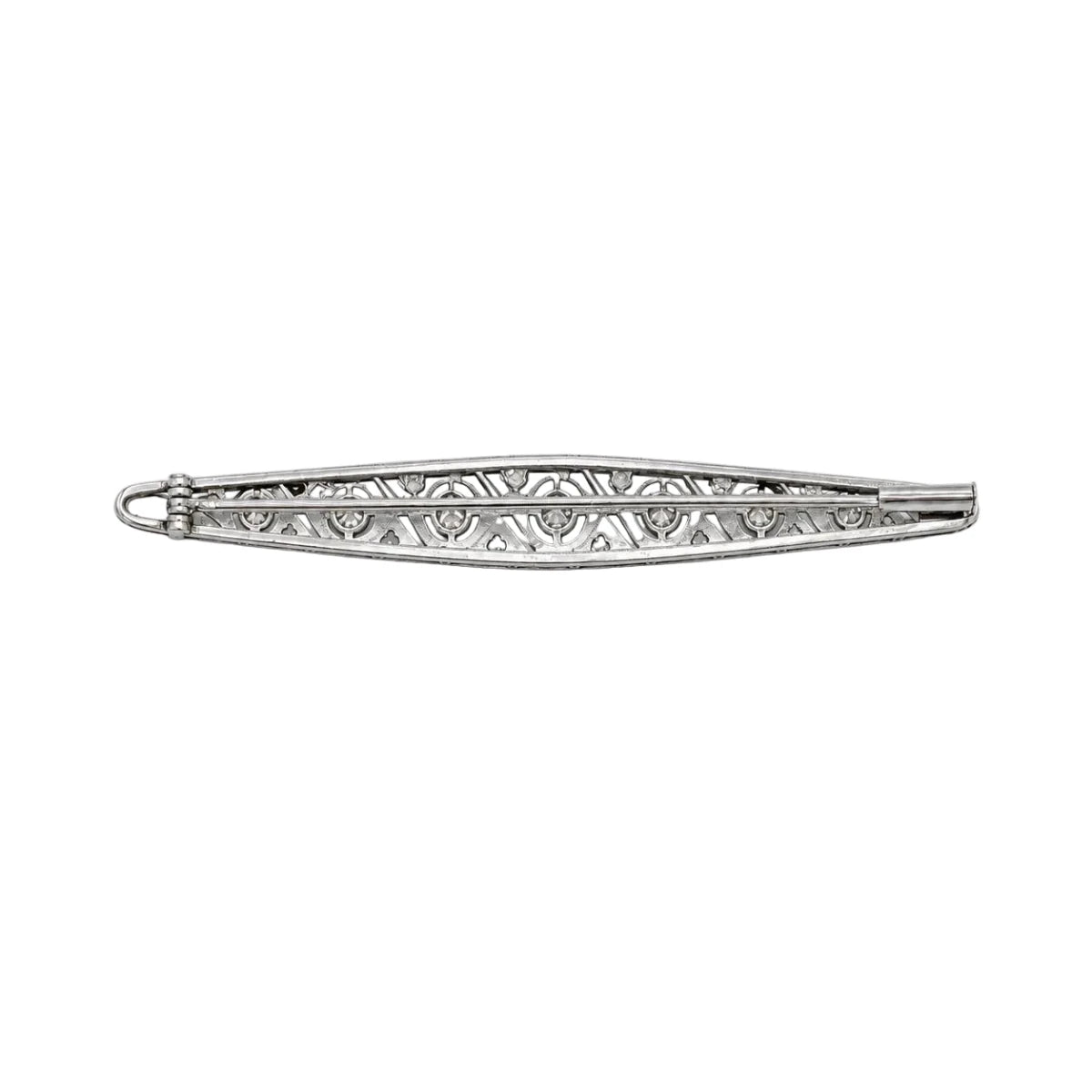 Broche Barrette en platine et diamants - Castafiore