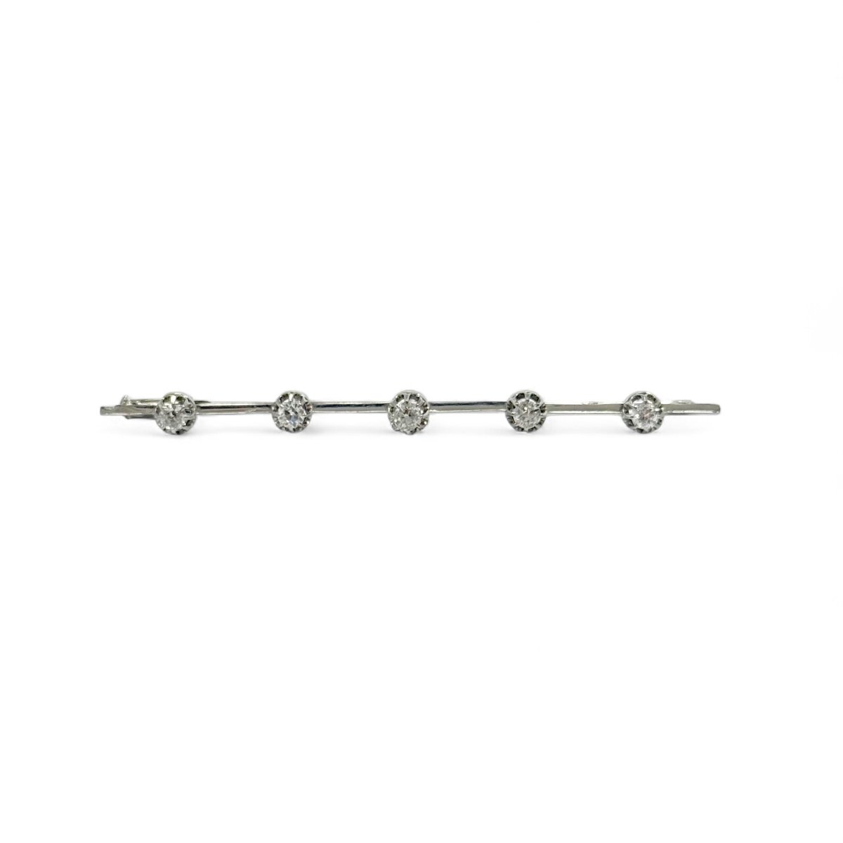 Broche barrette en platine et diamants - Castafiore