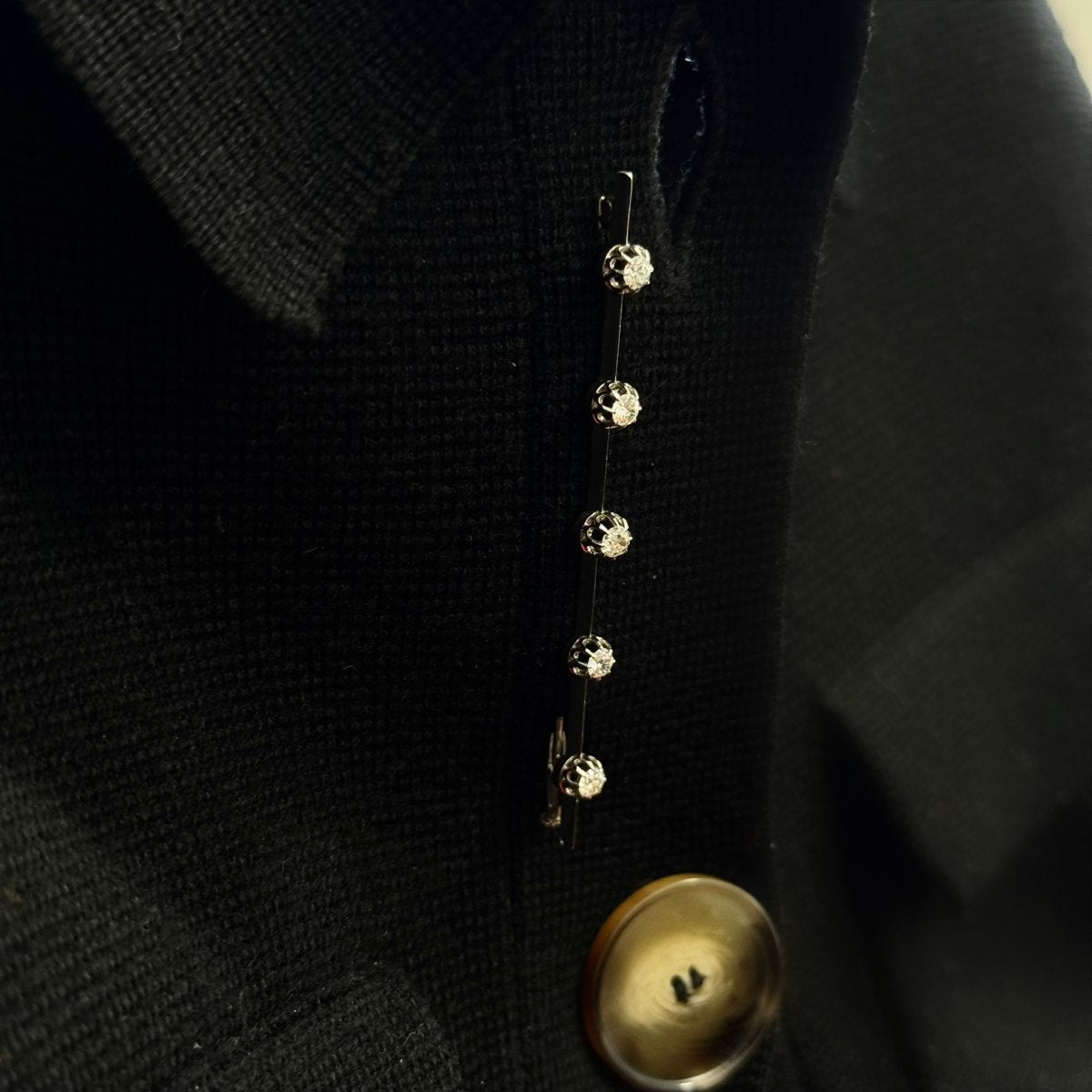 Broche barrette en platine et diamants - Castafiore