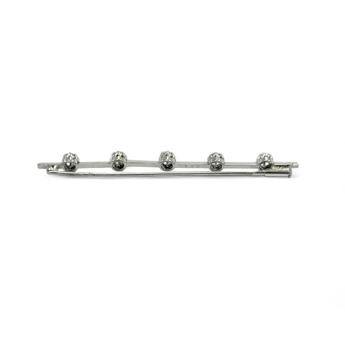 Broche barrette en platine et diamants - Castafiore