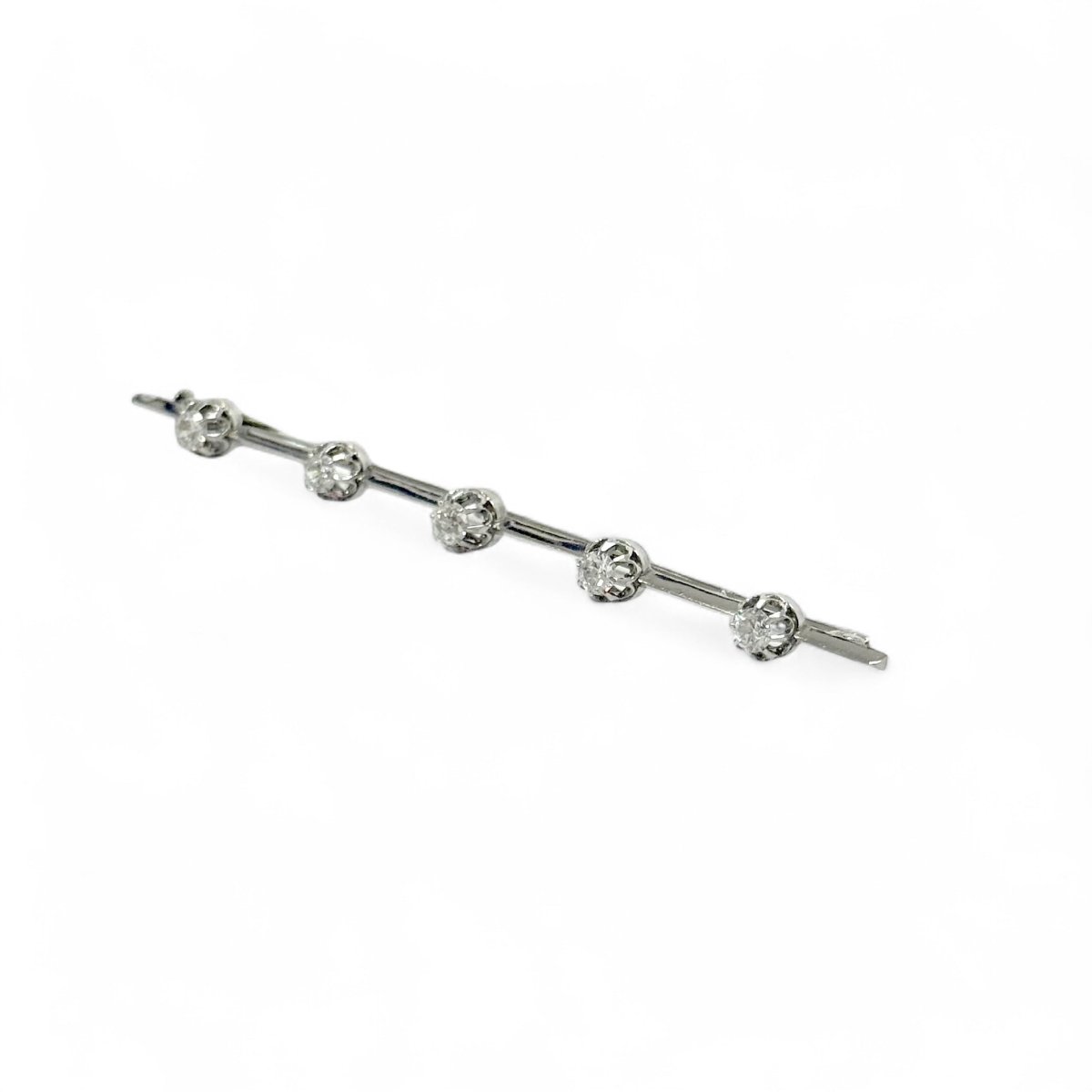 Broche barrette en platine et diamants - Castafiore