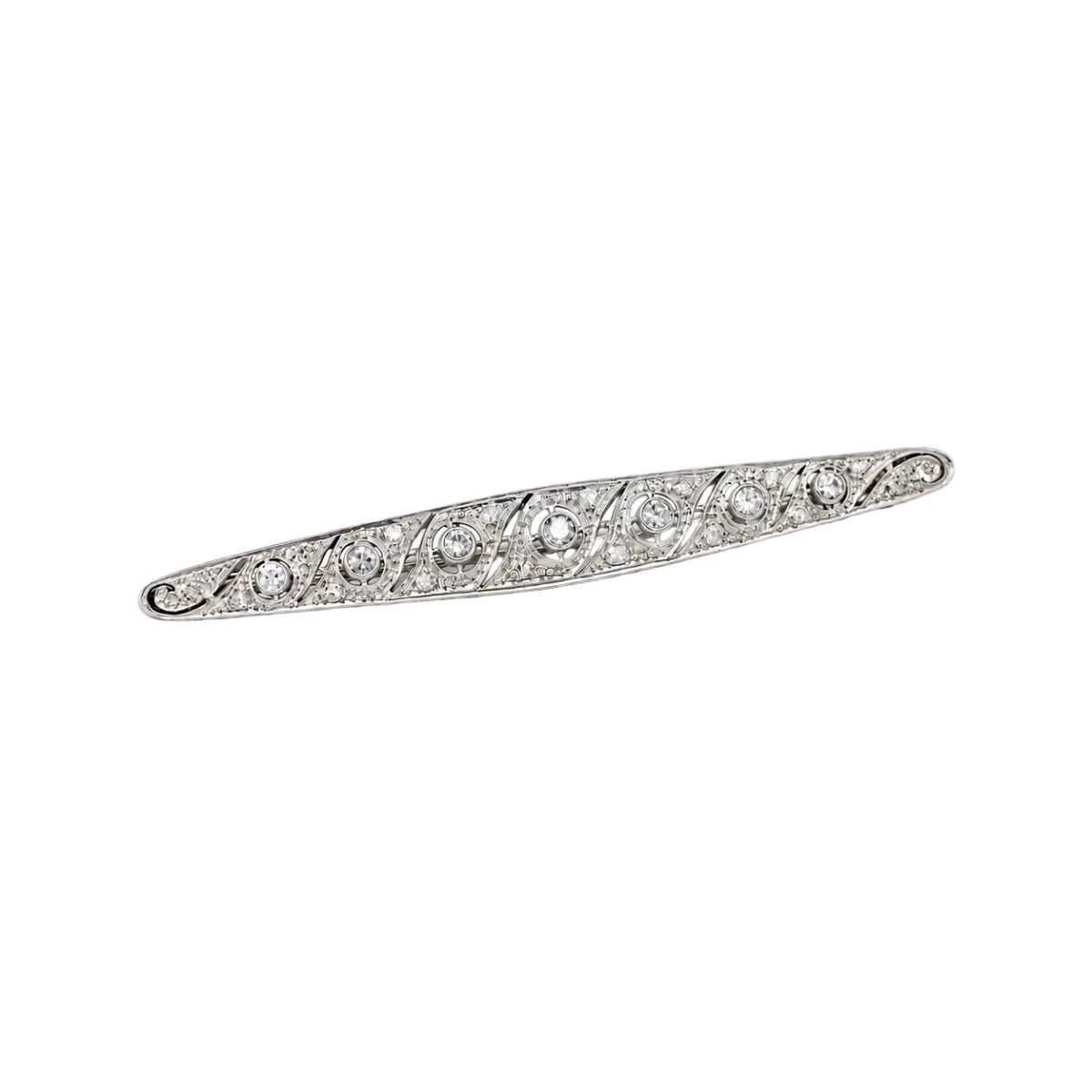 Broche Barrette en platine et diamants - Castafiore