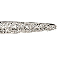 Broche Barrette en platine et diamants - Castafiore
