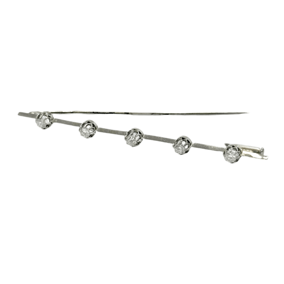 Broche Barrette en platine et diamants - Castafiore