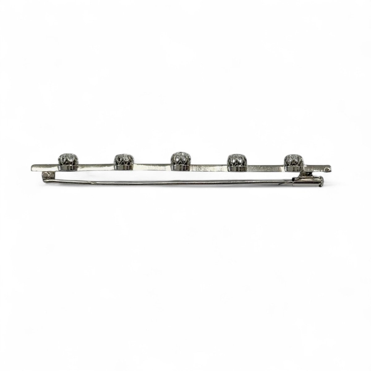 Broche barrette en platine et diamants - Castafiore