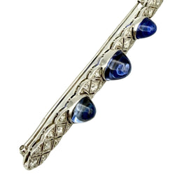 Broche Barrette en platine, saphirs et diamants - Castafiore
