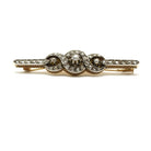 Broche barrette - Or, Argent, Diamants - Castafiore