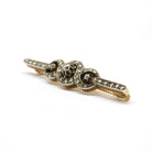 Broche barrette - Or, Argent, Diamants - Castafiore