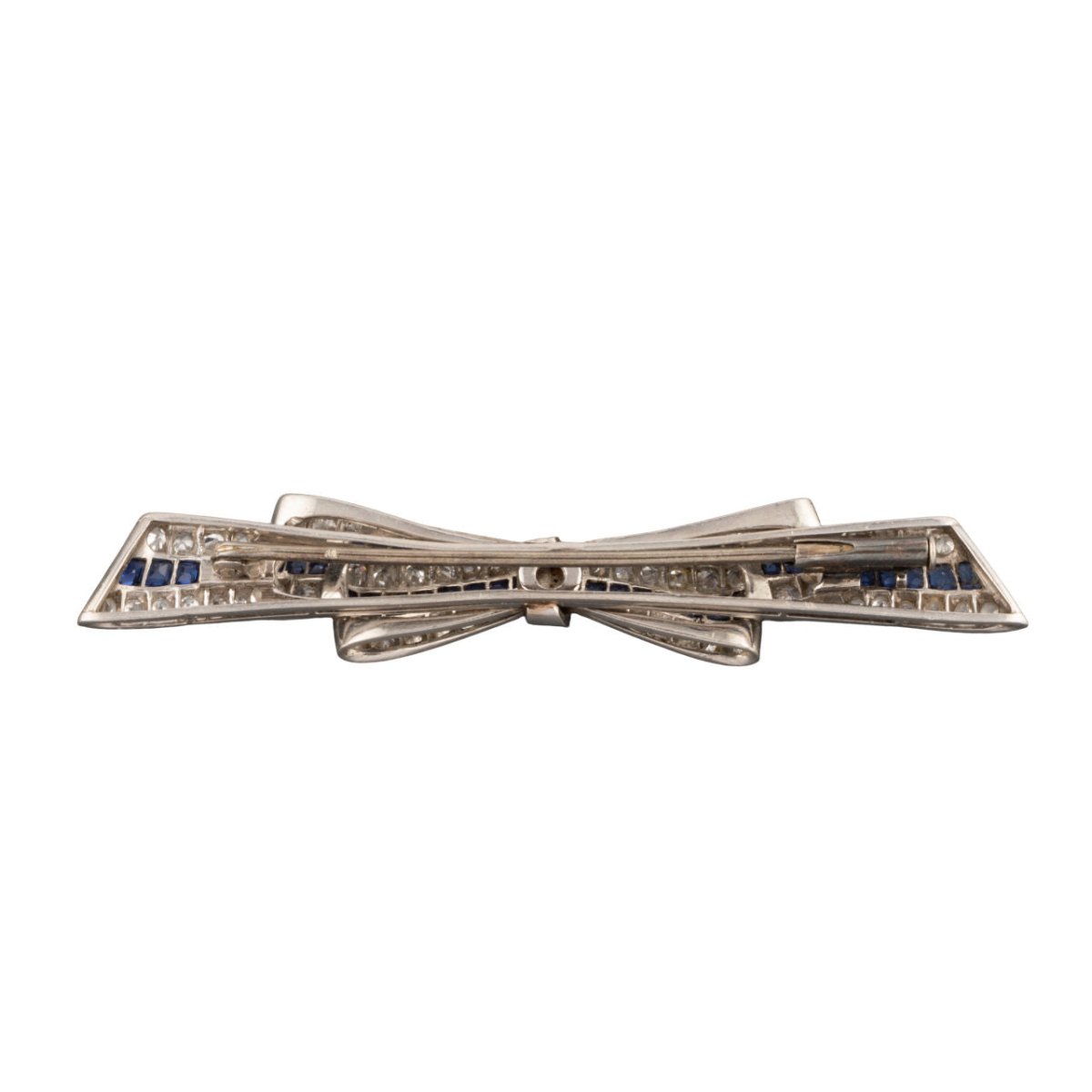 Broche Barrette Ruban en diamants et saphirs - Castafiore