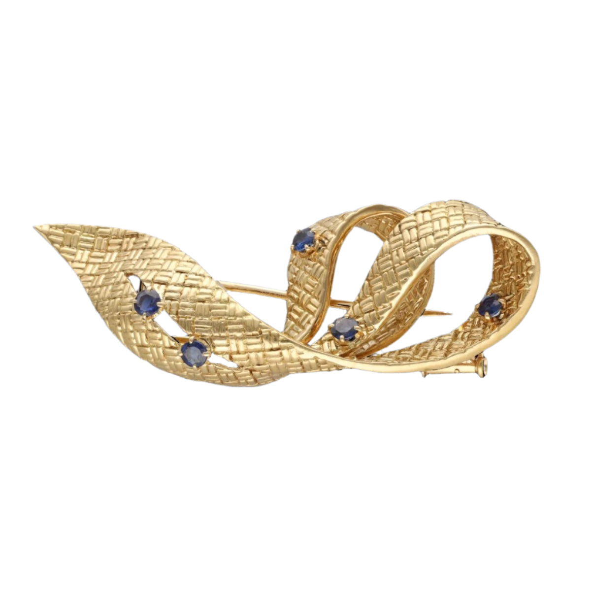 Broche BOUCHERON en or jaune et saphirs - Castafiore