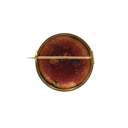 Broche C. FAURE Limoges en or jaune et émail - Castafiore